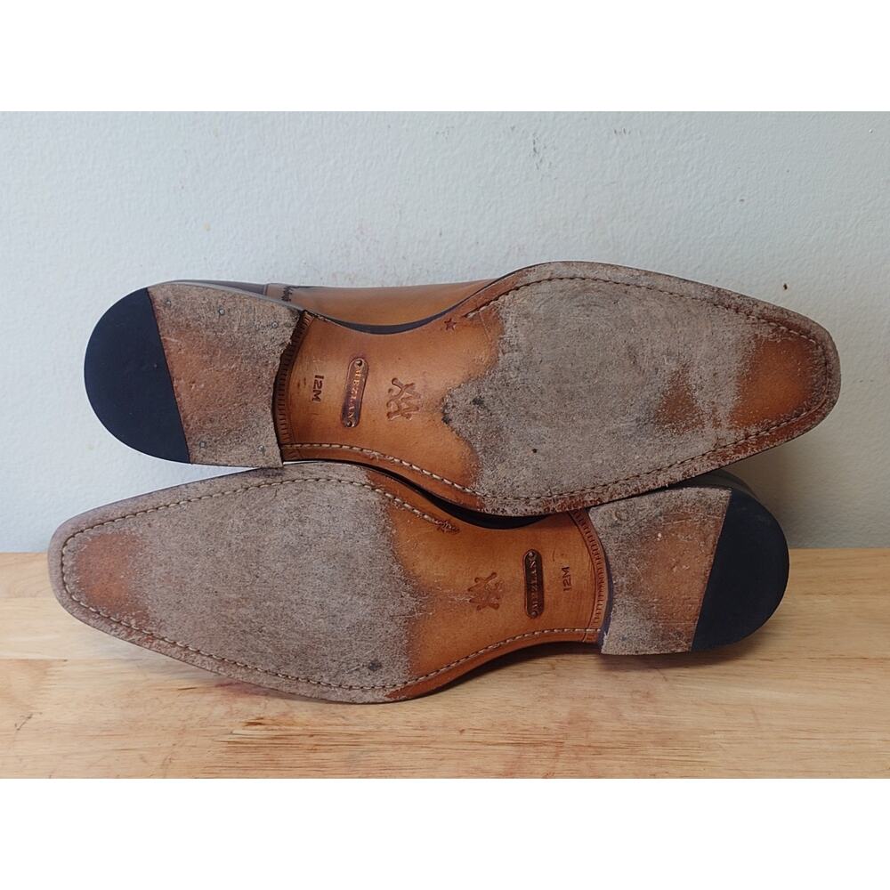 Mezlan Manet Mens Burnished Beige Leather Wholecut Dress Shoe Oxfords Size 12M - Picture 7 of 10